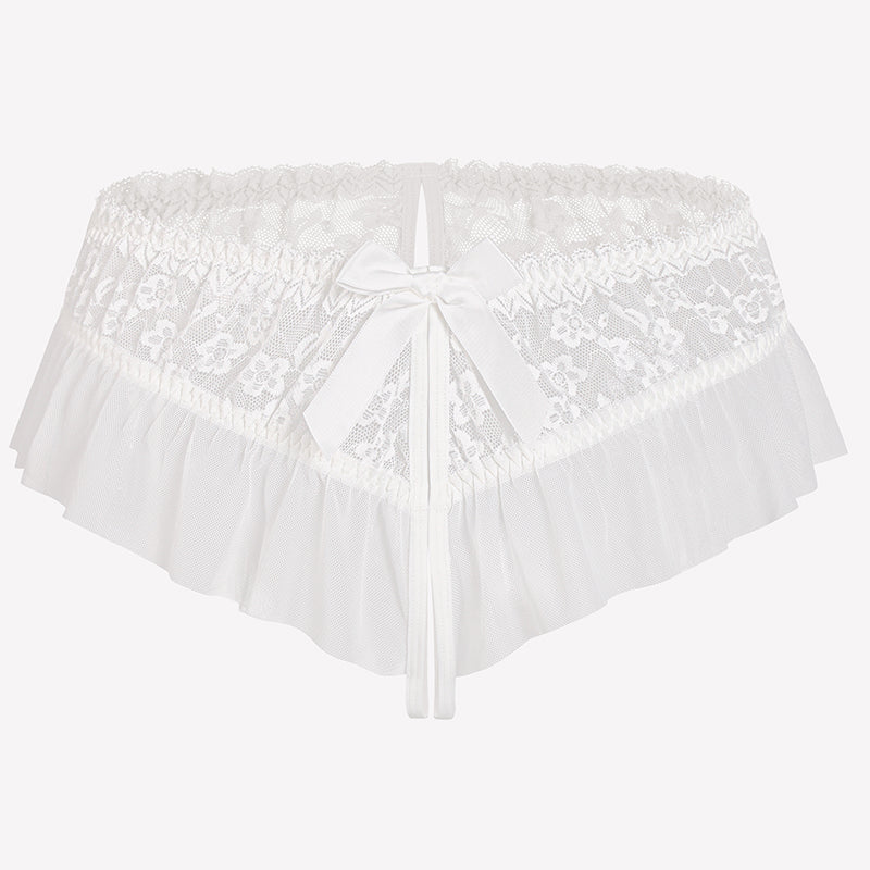 Floral Lace Briefs with Cute Bow