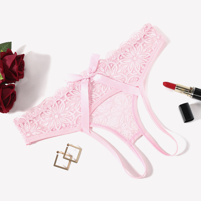 Lace Panties Hollow Out Rear Bowknot Briefs