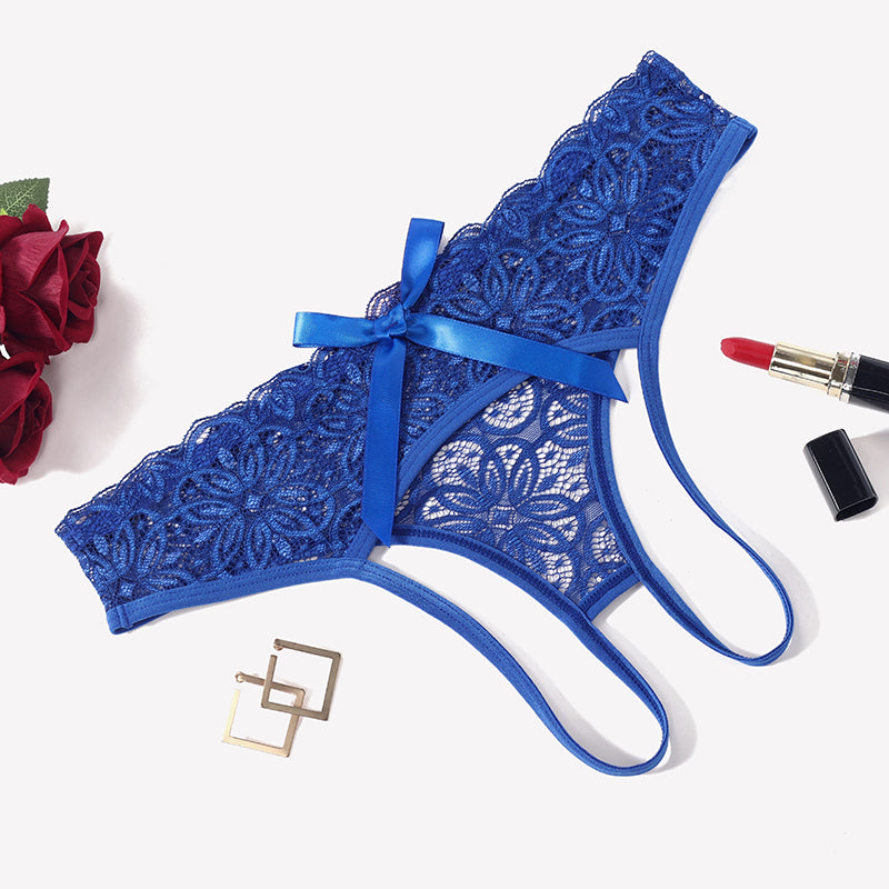 Lace Panties Hollow Out Rear Bowknot Briefs