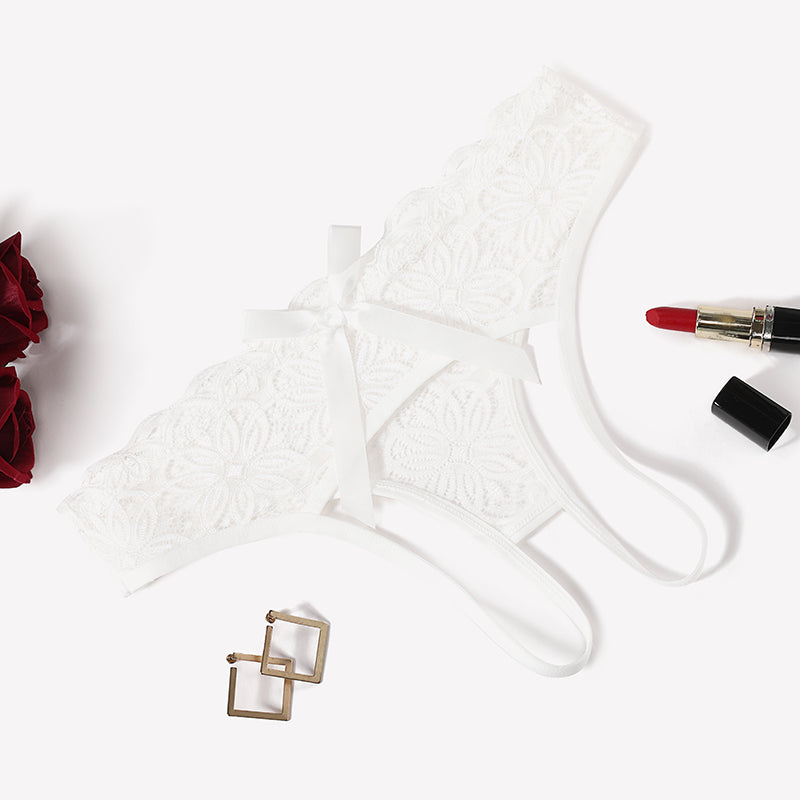 Lace Panties Hollow Out Rear Bowknot Briefs