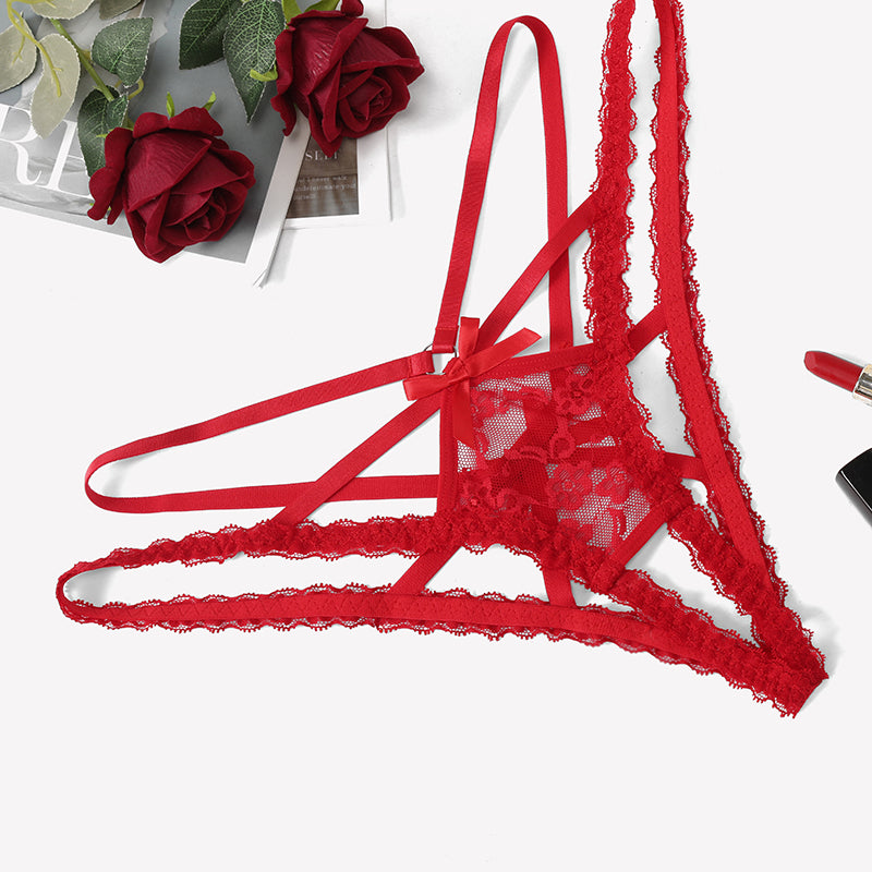 Lace Panties Briefs Criss Cross Underwear