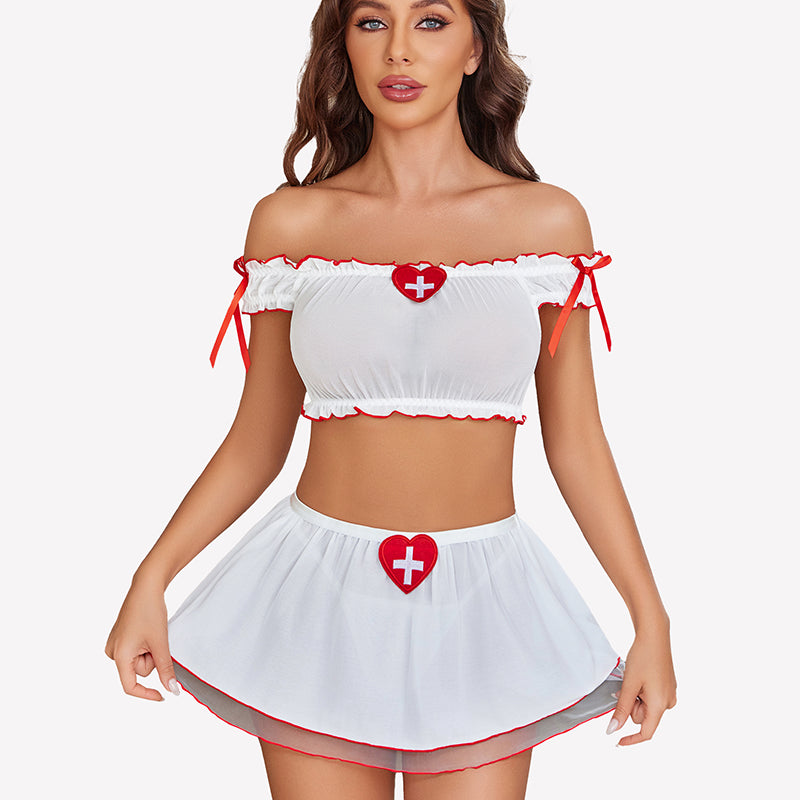 Maid Lingerie Set Mini Skirt Costume Outfit