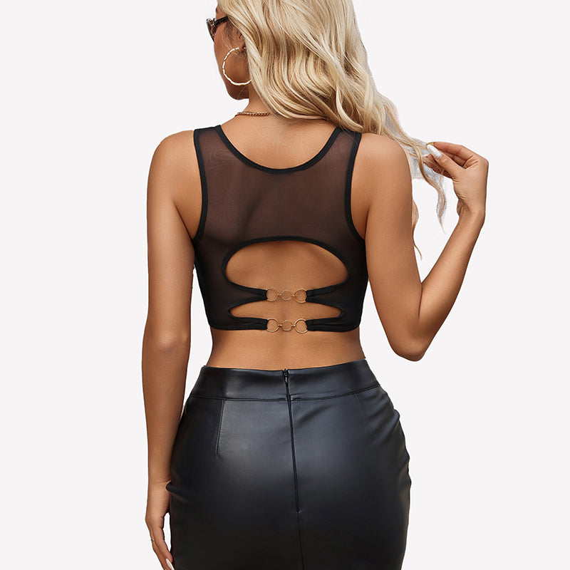 Mesh Top Camisole Tank Top y2k Undershirts