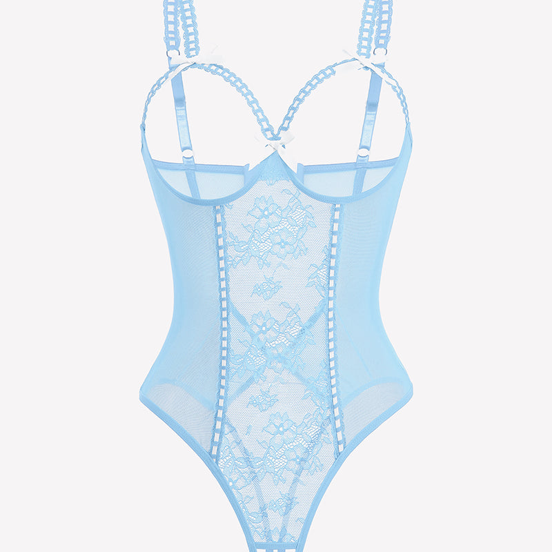 Crotchless Lingerie Lace Bodysuit Mini Teddy