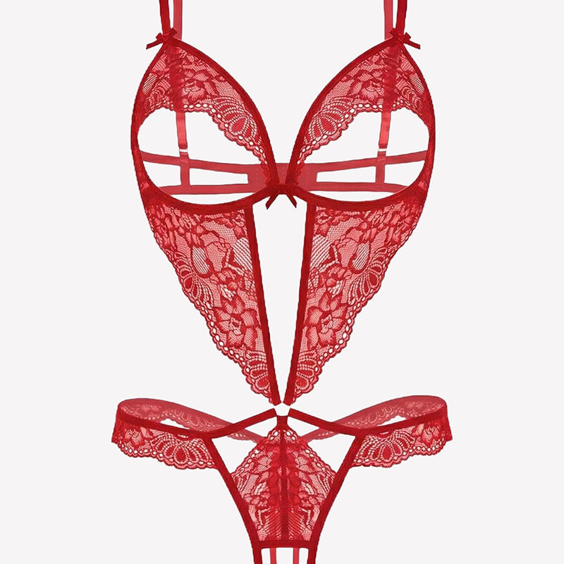 Lace Bodysuit Deep V Teddy Lingerie