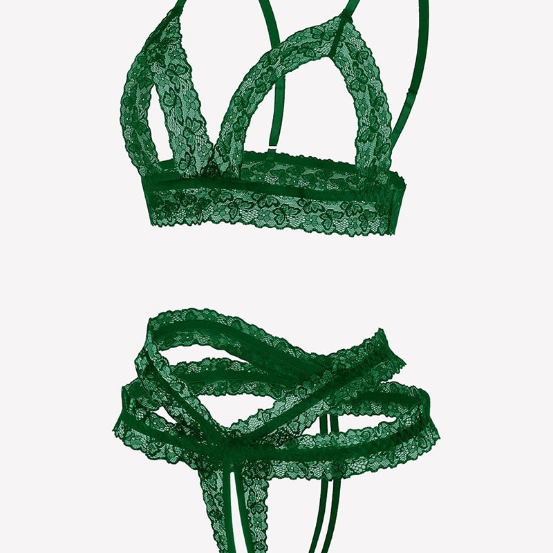 Cutout Matching Wireless Bra and Panty Sets