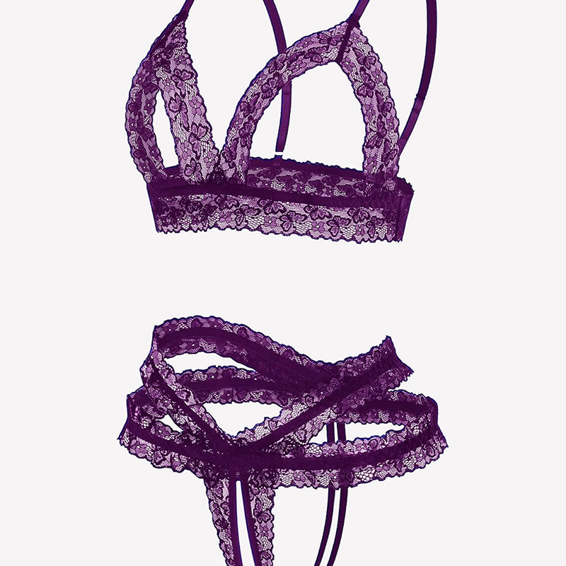 Cutout Matching Wireless Bra and Panty Sets