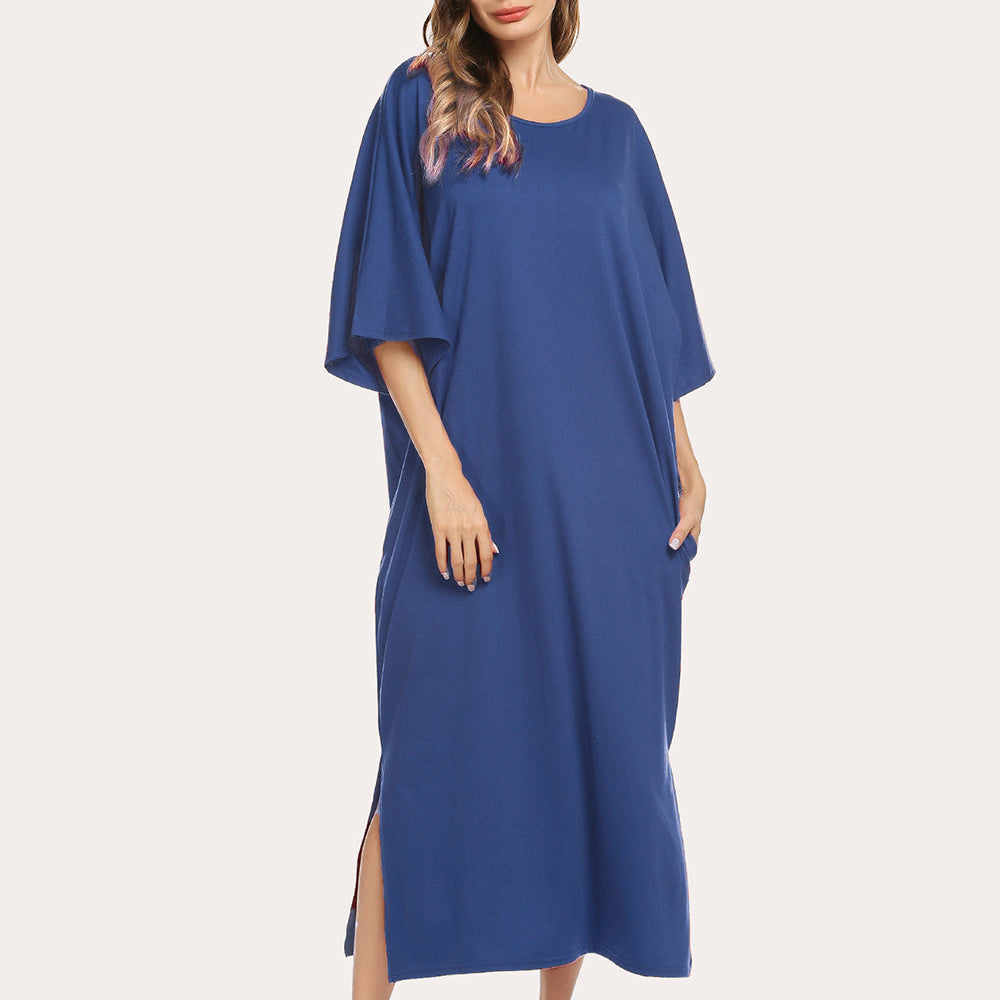 Ekouaer Oversized Split Hem Nightdress (US Only)
