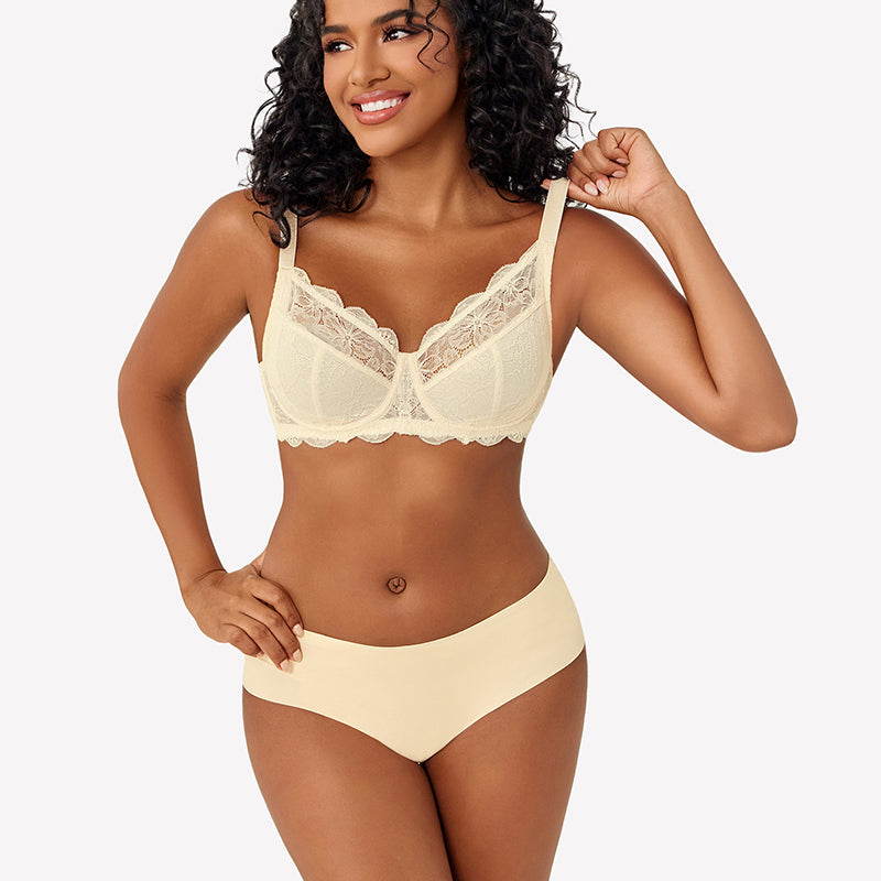 Lifting Lace Underwire Bra for Large Bust
