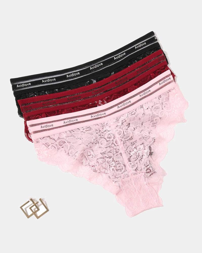 Avidlove lace hipster underwear set. Multiple colors, soft and breathable fabric, comfortable fit.