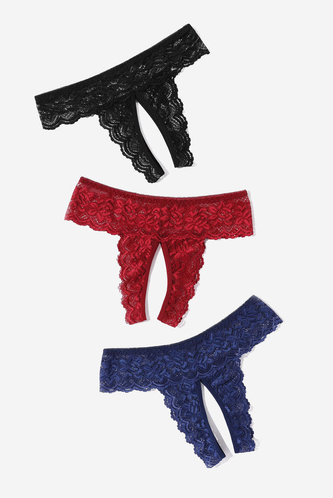 Avidlove Low Rise Soft Hipsters in Black, Red, and Navy Blue Lace