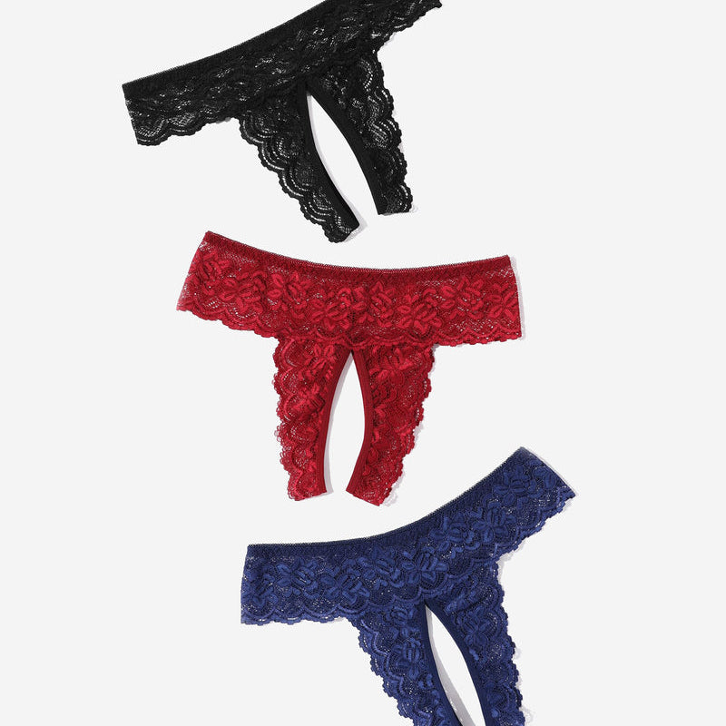 Avidlove Low Rise Soft Hipsters in Black, Red, and Navy Blue Lace