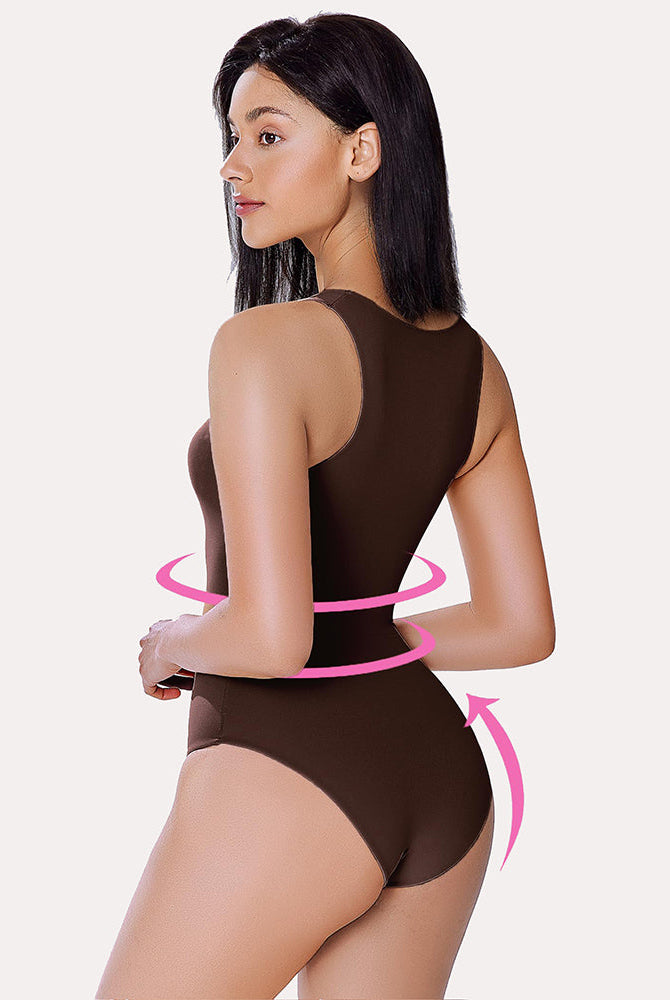 Avidlove brown bodysuit shapewear, waist slimming and hip lift for hourglass figure