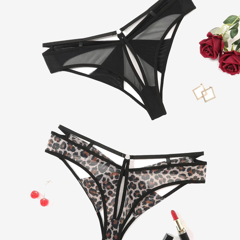 Mesh Cheeky Panty Low Rise Bow Back Hipster