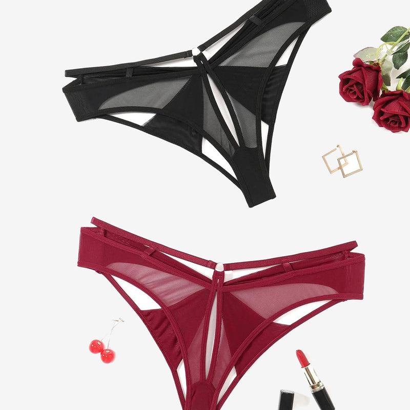 Mesh Cheeky Panty Low Rise Bow Back Hipster