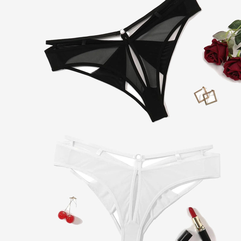 Mesh Cheeky Panty Low Rise Bow Back Hipster