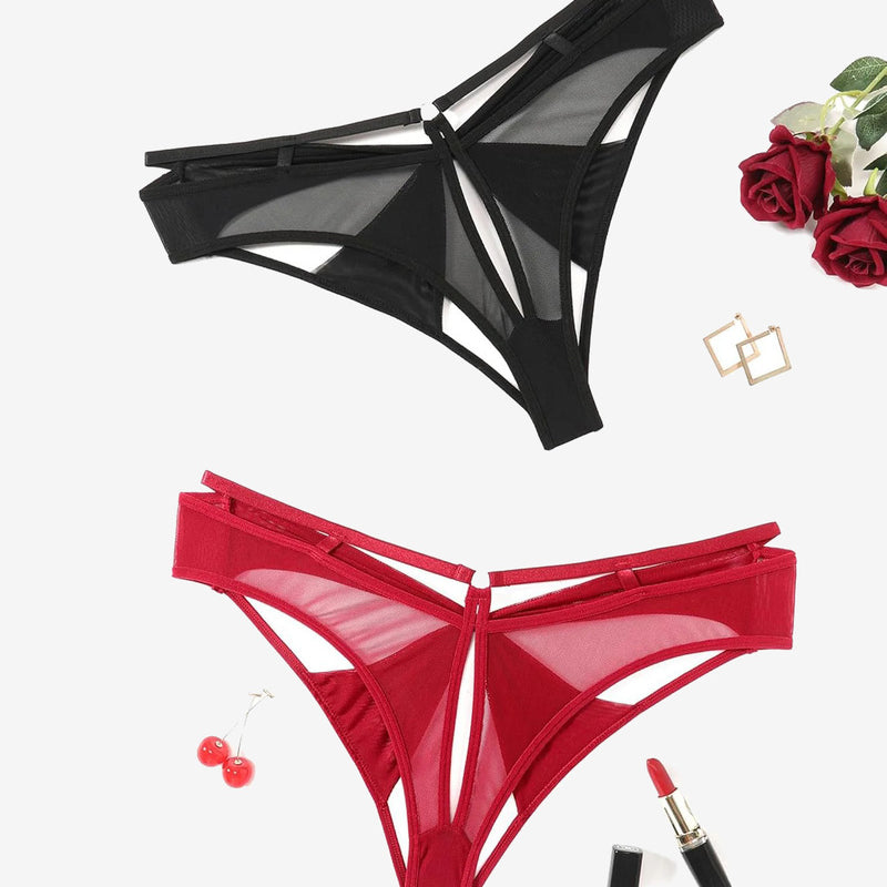 Mesh Cheeky Panty Low Rise Bow Back Hipster