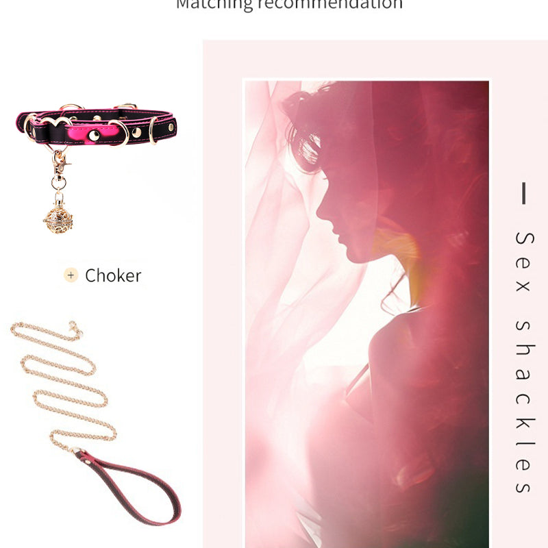 Temperature-Sensitive Color-Changing Bell Heart-Shaped Leather Collars