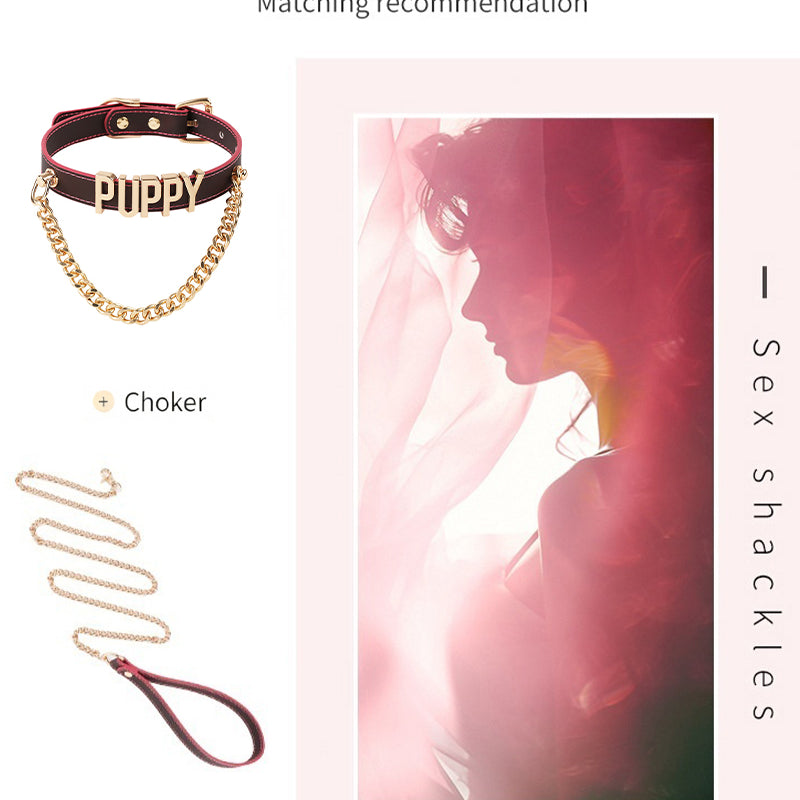 Temperature-Sensitive Color-Changing Letter Chain Leather Collars