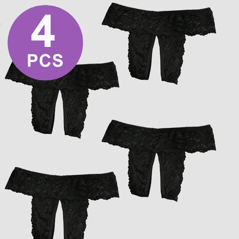 Plus Size Open Crotch Lace Panties