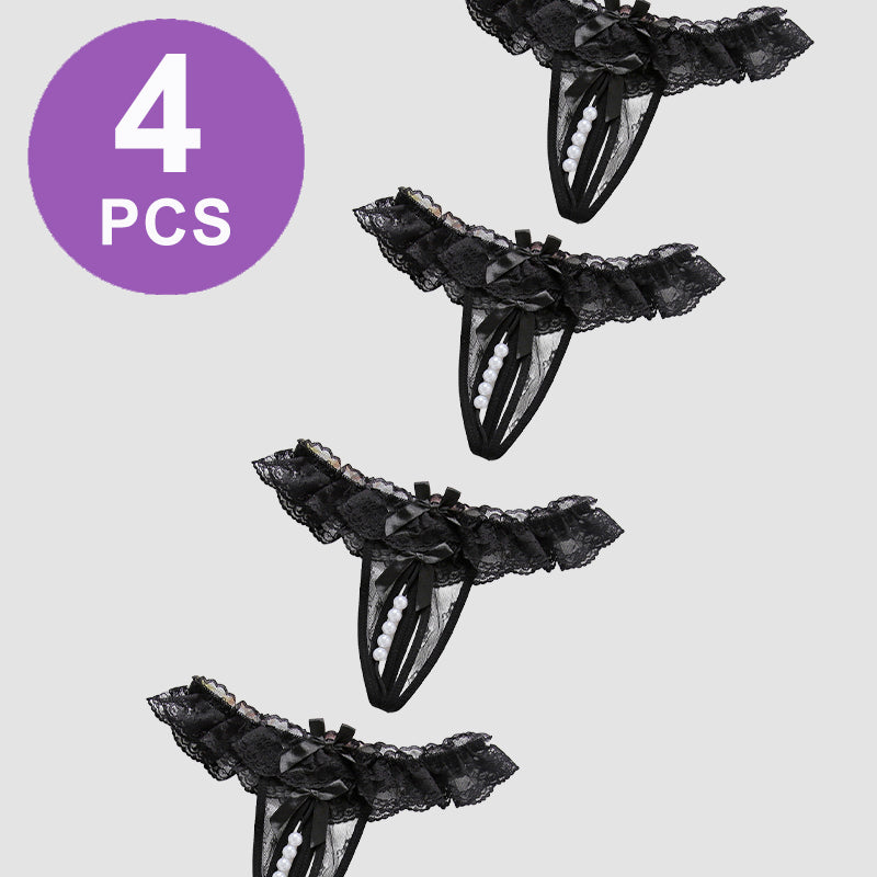 Beaded Lace Crotchless Panty