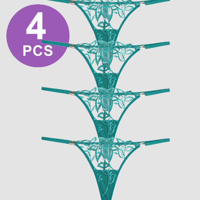 Вышитые кружевные стринги