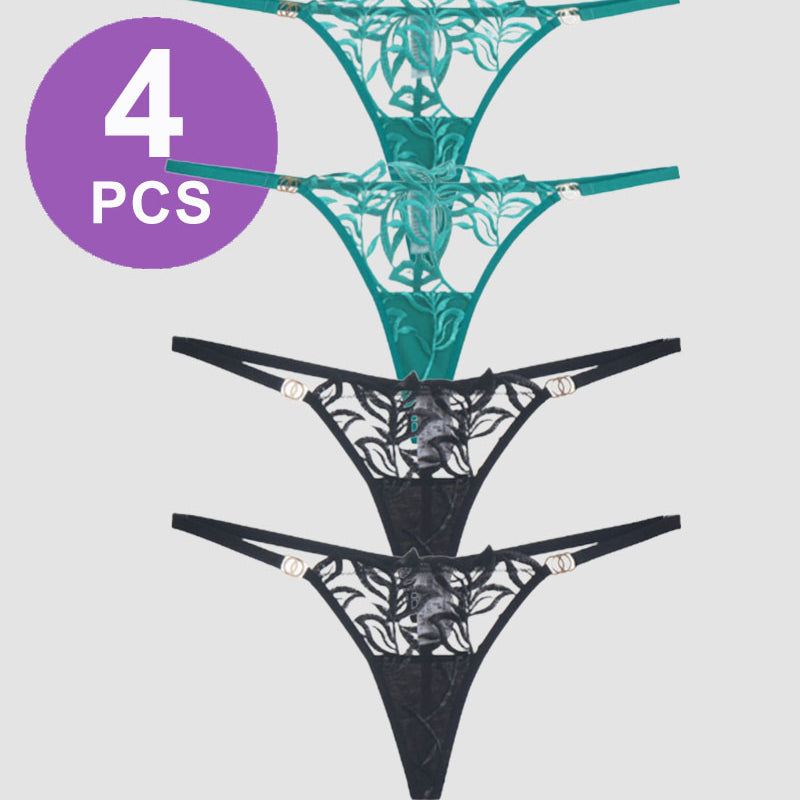 Вышитые кружевные стринги