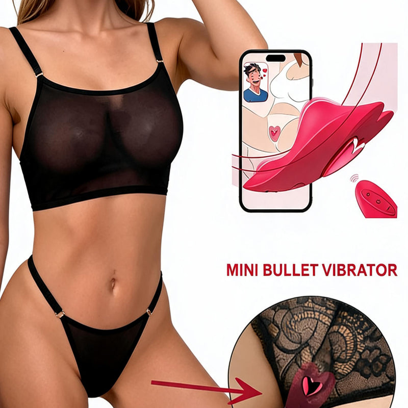 Mesh See-Through Camisole Bra Set