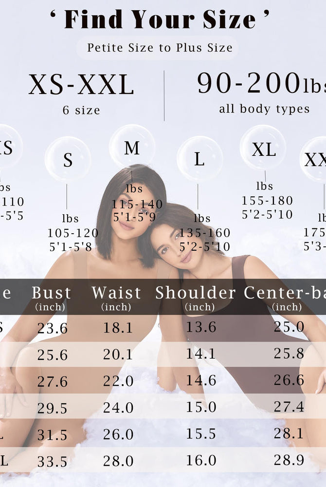 Avidlove bodysuit size chart: XS-XXL. Body measurements and weight/height guide for perfect fit.