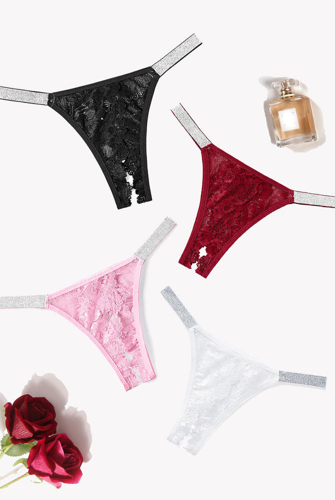 Avidlove Low Rise Lace Panties with Shine Strap - Sexy Lingerie in Various Colors