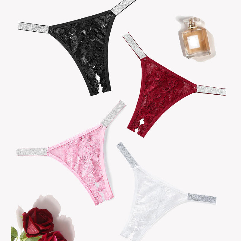 Avidlove Low Rise Lace Panties with Shine Strap - Sexy Lingerie in Various Colors