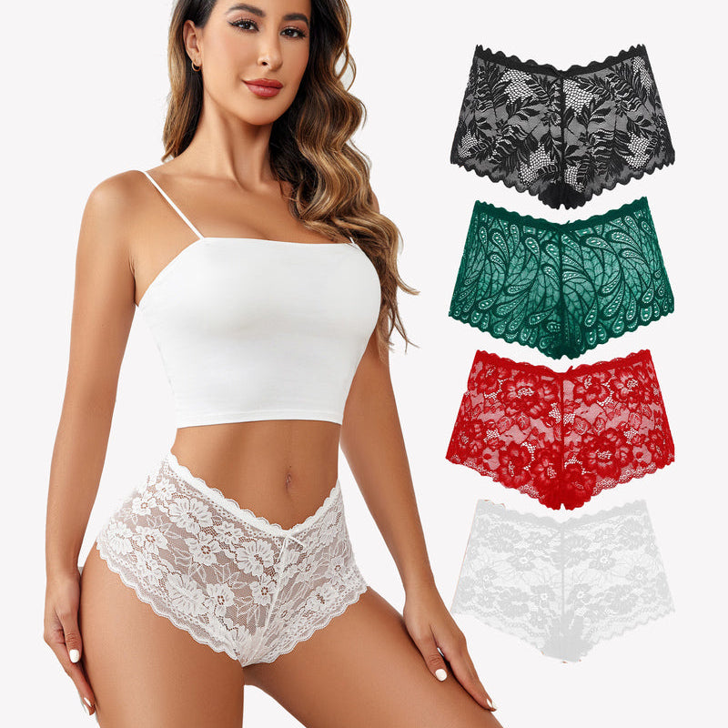 Avidlove floral lace mid-rise panties set: soft, stretchy, available in multiple colors and designs