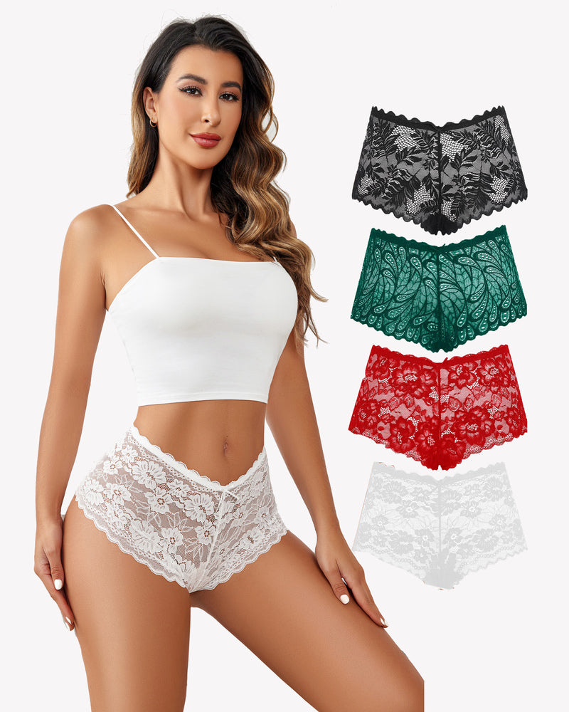 Avidlove floral lace mid-rise panties set: soft, stretchy, available in multiple colors and designs