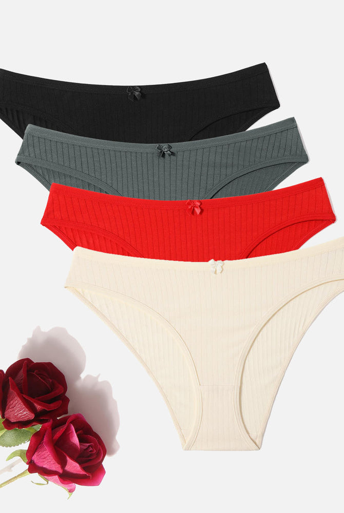 Cotton ribbed hipster panties in multiple colors - low rise, breathable lingerie