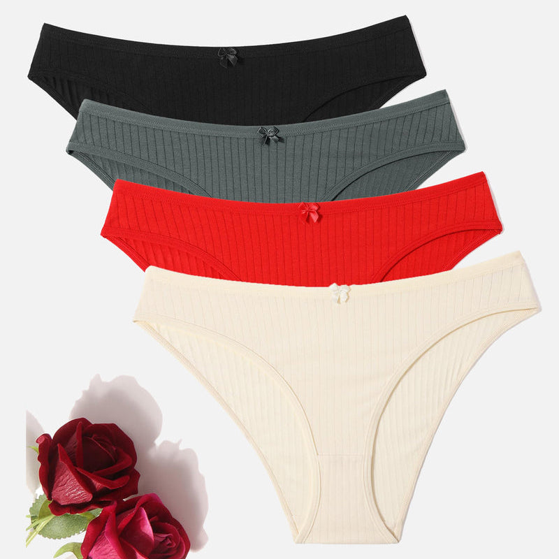 Cotton ribbed hipster panties in multiple colors - low rise, breathable lingerie