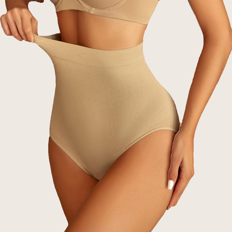 Avidlove beige high-waist shapewear, seamless tummy control, flexible fit, flattering design.