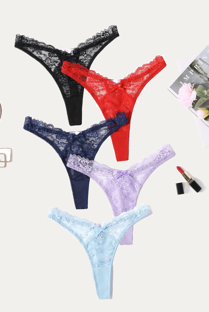 Avidlove Lace G-string panties set in multiple colors. Sexy floral lace lingerie.