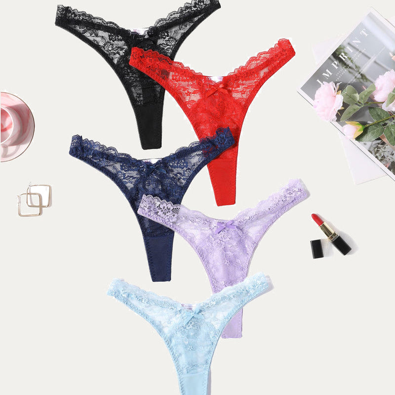 Avidlove Lace G-string panties set in multiple colors. Sexy floral lace lingerie.