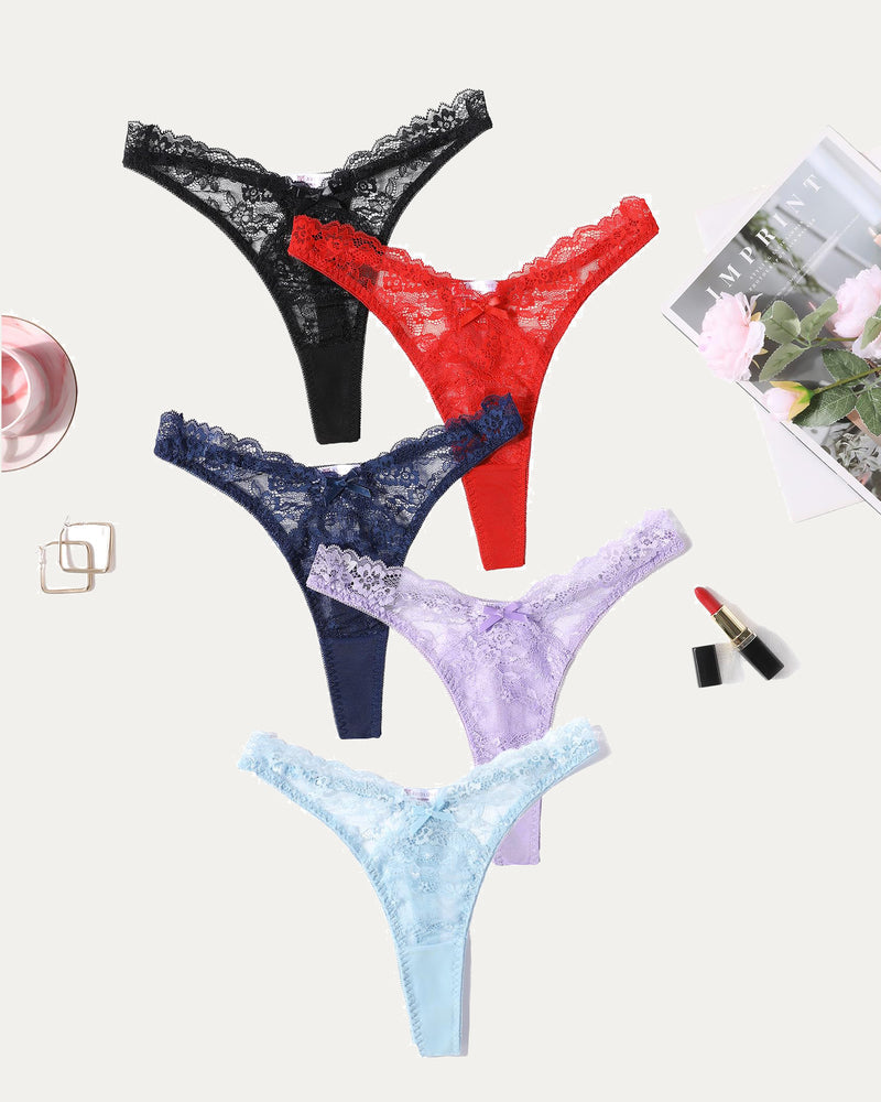 Avidlove Lace G-string panties set in multiple colors. Sexy floral lace lingerie.