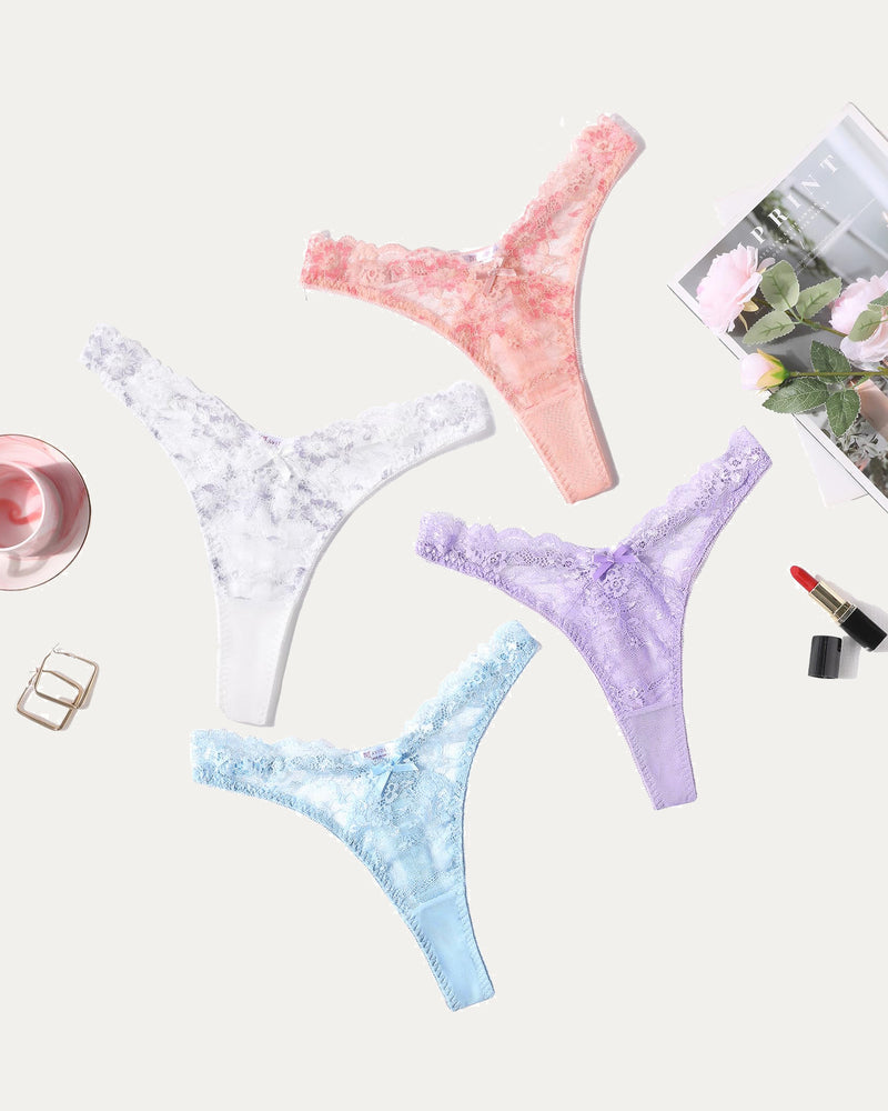 Avidlove Lace G-string panties in multiple colors, floral lace design, sexy lingerie for women