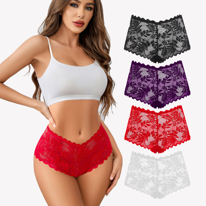 Avidlove Mid-rise floral lace panties set. Multiple colors available in soft stretch fabric.