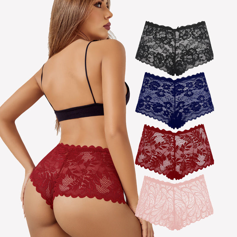 Avidlove floral lace panties in multiple colors, featuring mid-rise style and soft stretch fabric
