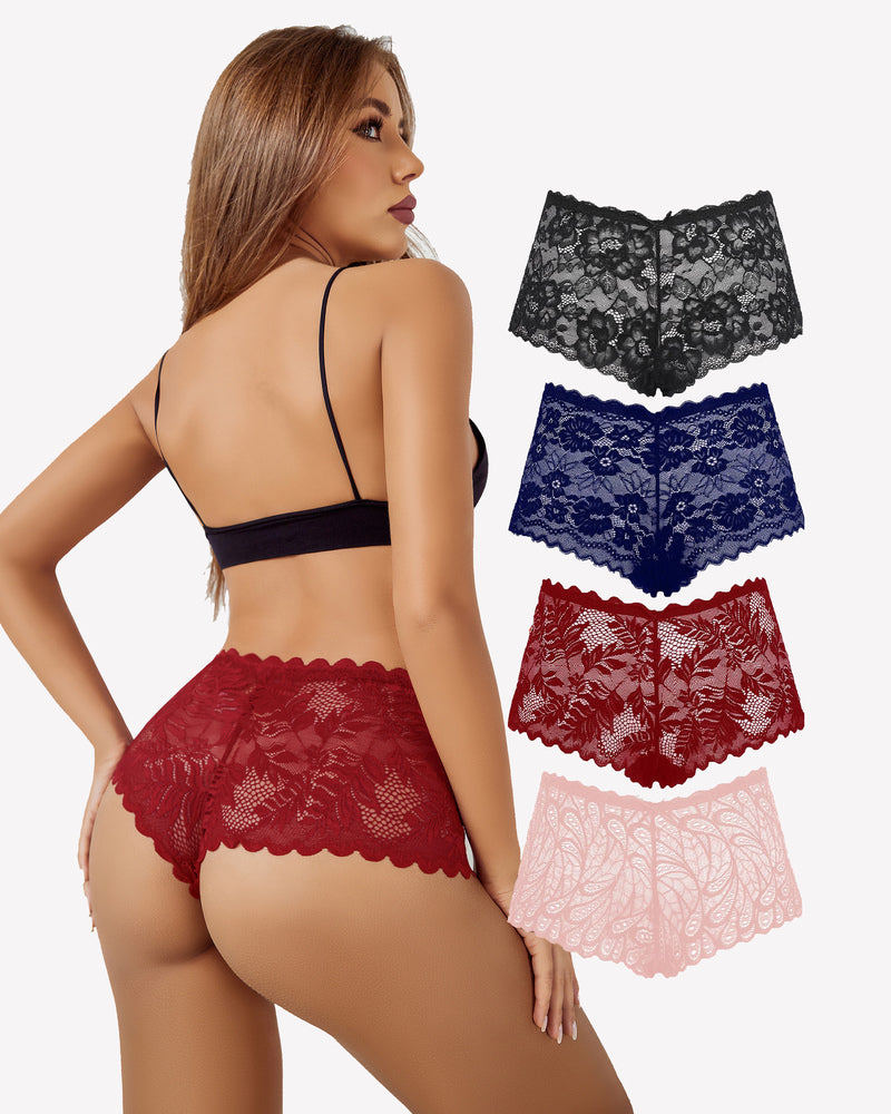 Avidlove floral lace panties in multiple colors, featuring mid-rise style and soft stretch fabric