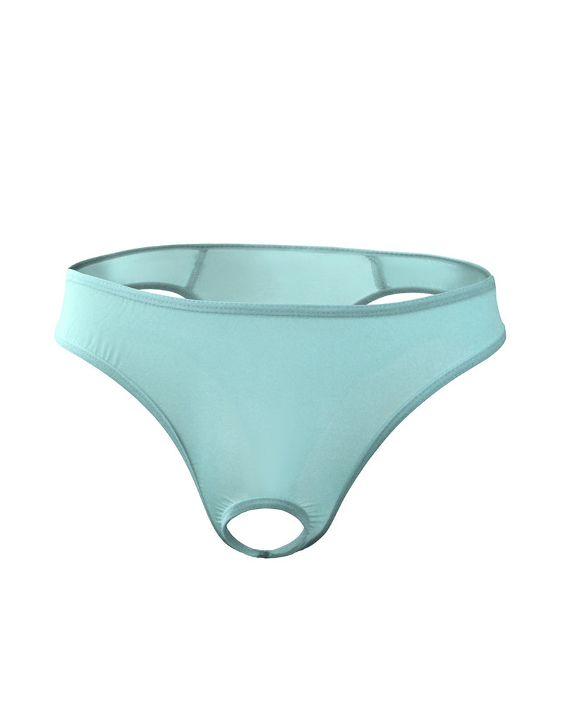 Men's sheer G-string thong, mint green