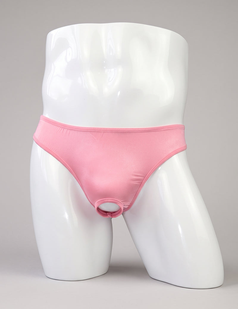 Men's sheer G-string thong, blush pink