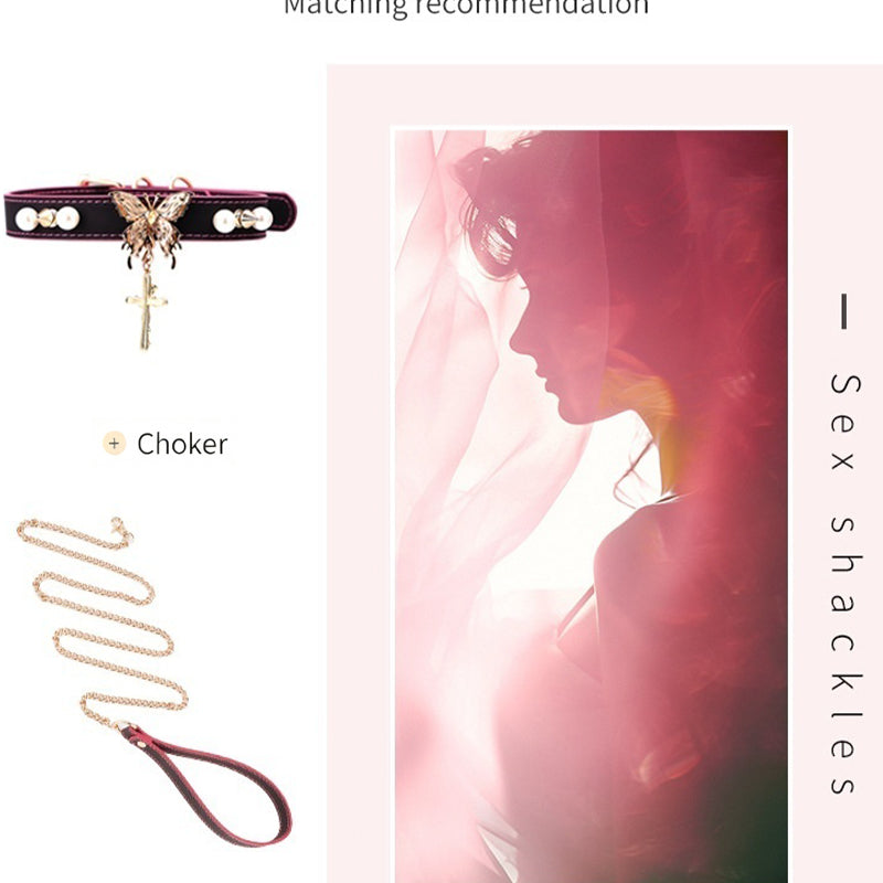 Temperature-Sensitive Color-Changing Butterfly Spiked Leather Collars