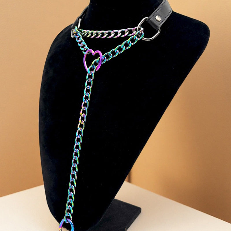 Heart Choker Collar O-ring Slip Chain