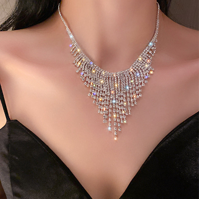 Crystal Tassel Rhinestones Choker Necklaces