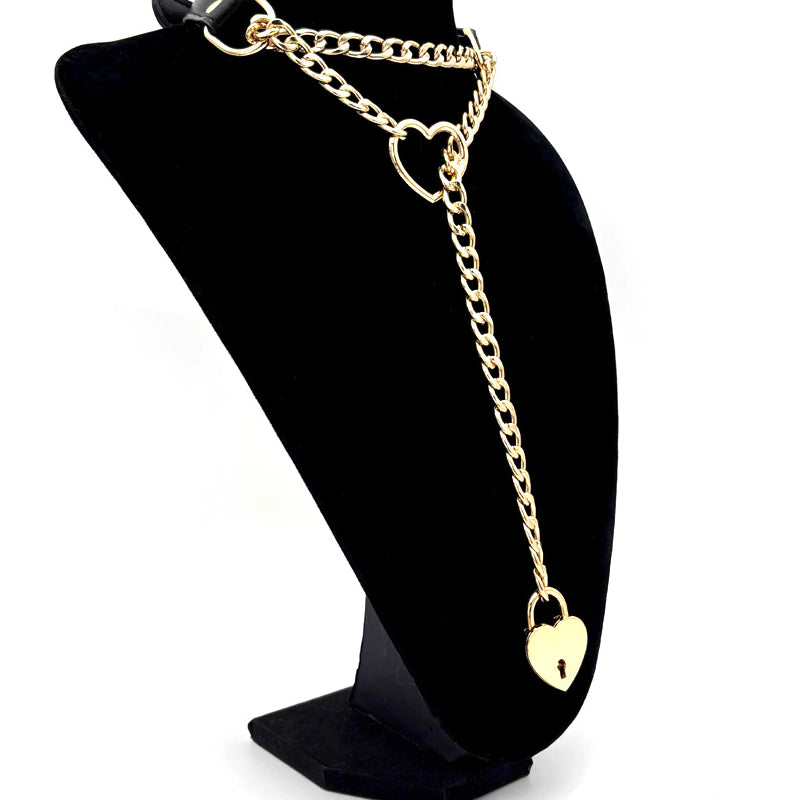 Slip Chain Necklace Heart Locker With Key