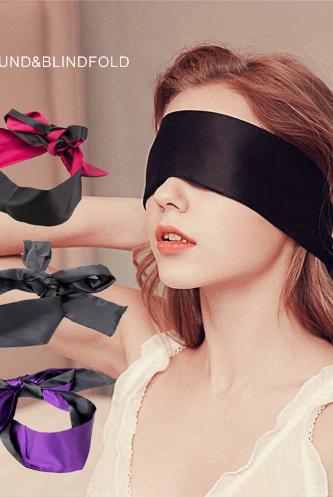 Adjustable satin eye mask kit. Ideal for meditation, travel, or romantic use. Made with soft satin.